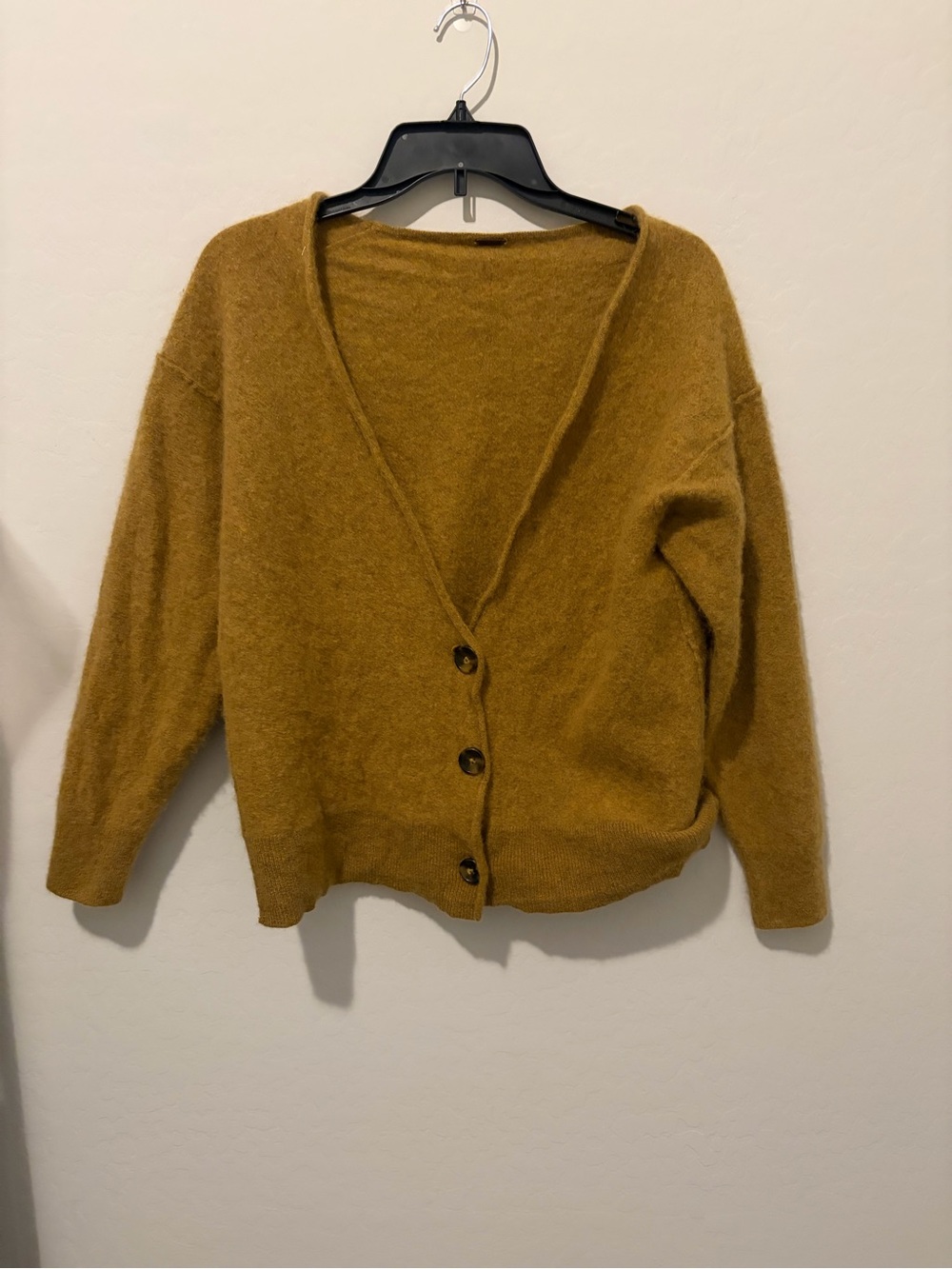 Free People Mustard Yellow Cashmere Cardigan